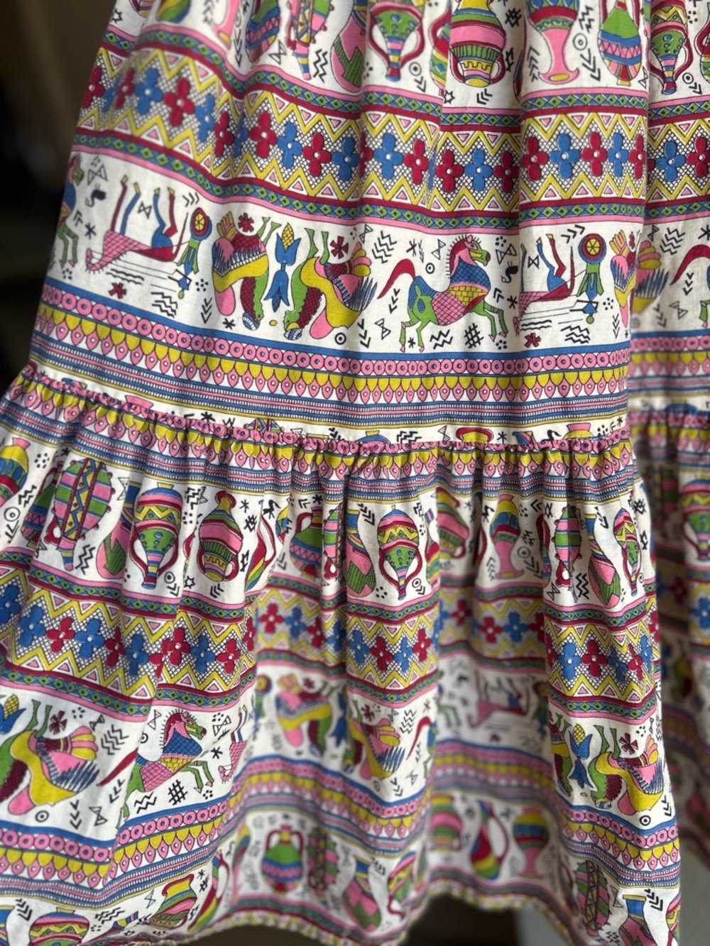 Vintage folk art long boho skirt Size XS - Picture 3 of 7